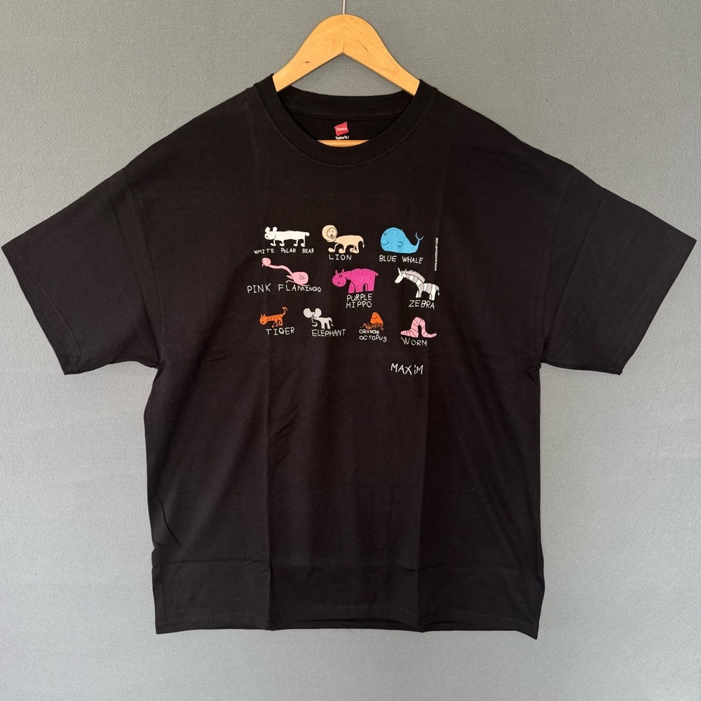 Men T-shirt Animal Black Tee